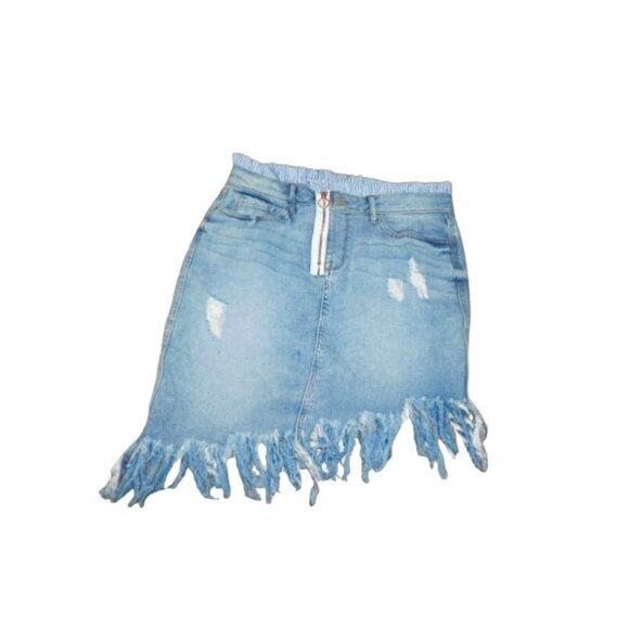 Wlliam Rast Size 29 Distressed Denim  A Syn Jean Skirt - Picture 2 of 3